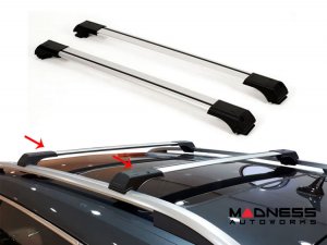 Jeep Renegade Roof Rack Cross Bars - for models w/ factory roof rails - Silver - Fly Bar (2015-2024) Jeep Renegade Roof Rack Cross Bars - for models w/ factory roof rails - Silver - Fly Bar (2015-2024)